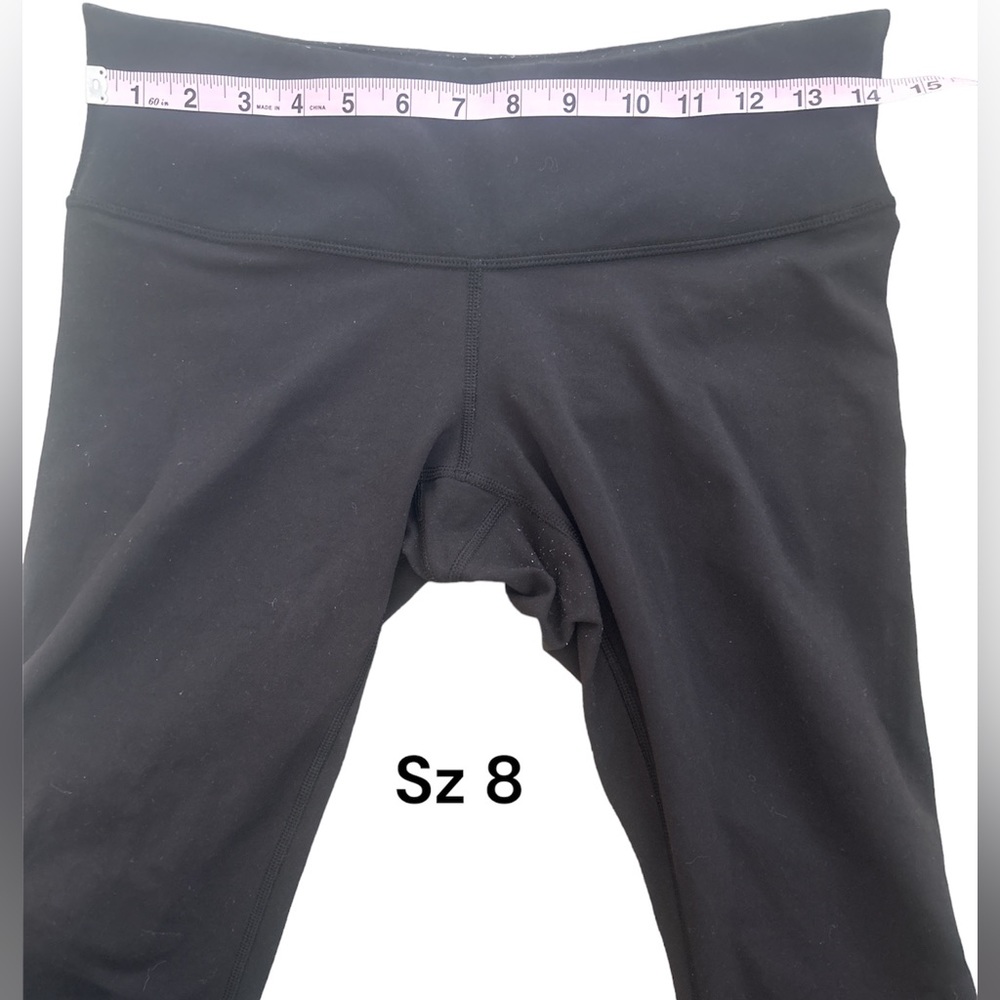 Lululemon Athletica sz 8 Black Cropped Leggings CA 35801 RN 106259 GUC Soft Luon - Picture 14 of 17